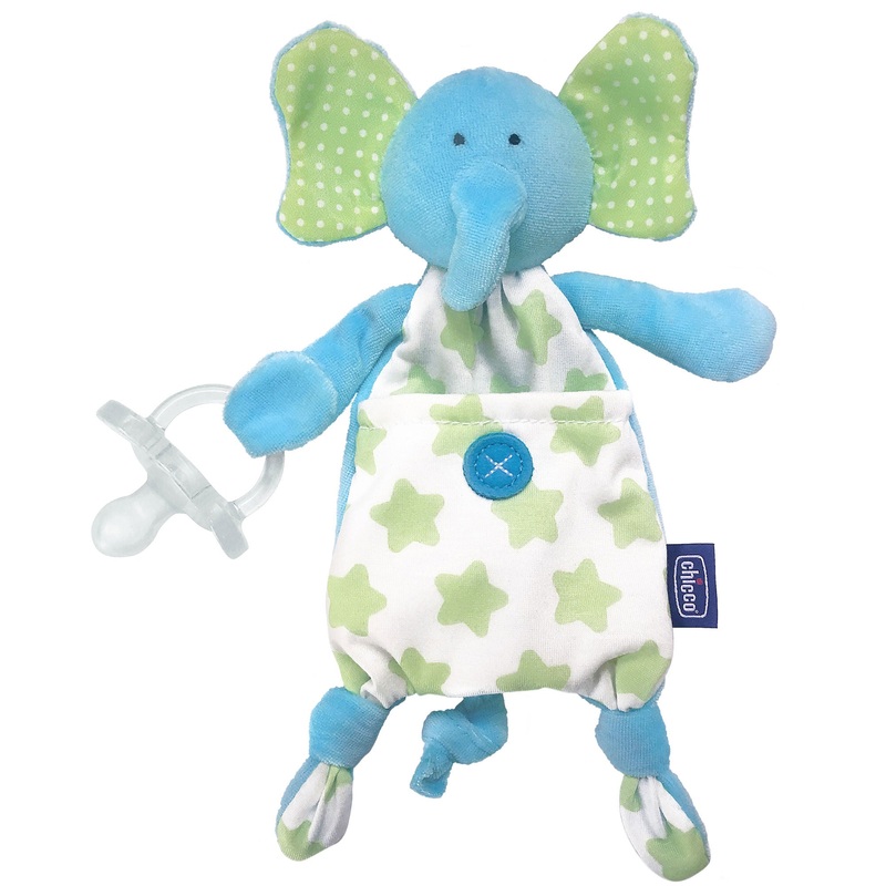 Chicco Pocket Buddies Soft Pacifier Lovey Elephant