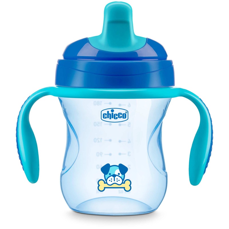 Chicco Semi-Soft Spout Trainer Sippy Cup 7oz, 6m+ Blue