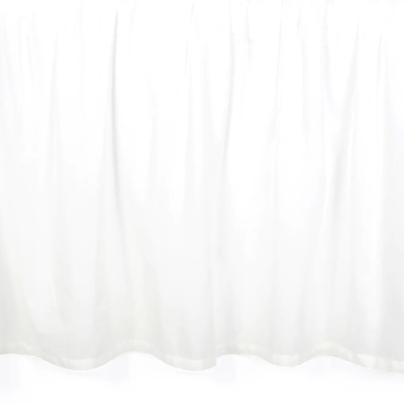 Lambs & Ivy Signature White Cotton Voile Ruffled Crib Skirt