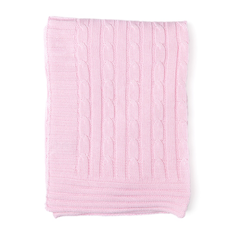 Rose Textiles Cable Knit Blanket White