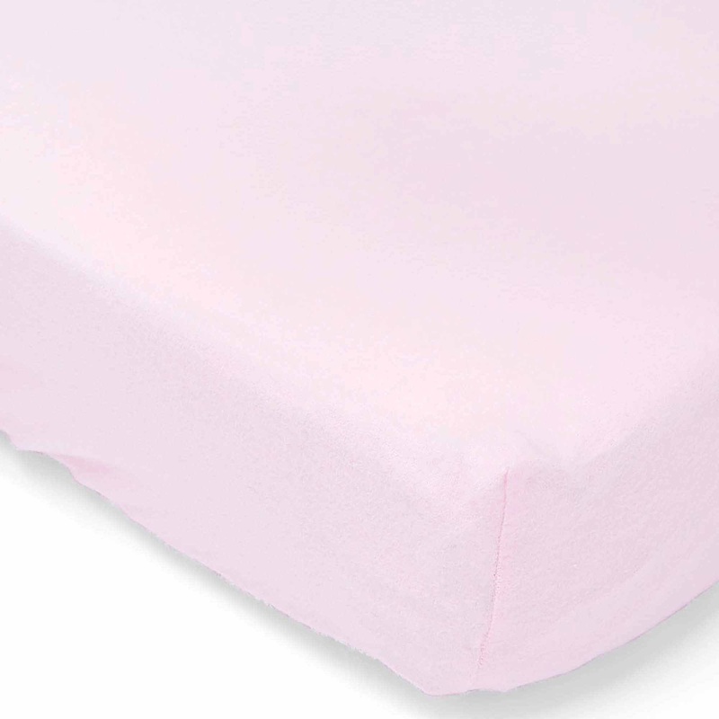 Rose Textiles Solid Flannel Crib Sheet - Pink