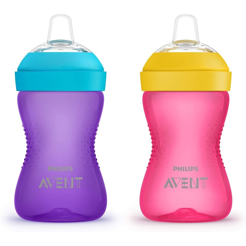 Avent My Grippy Spout Cup 10oz, 2 Pack - Pink & Purple