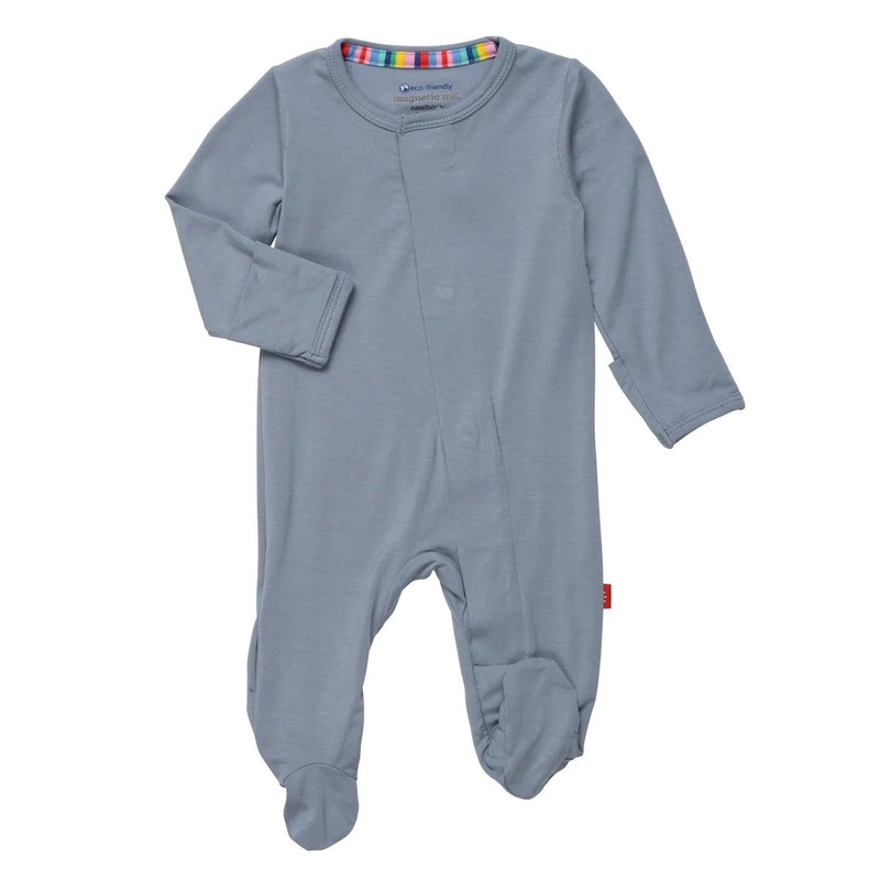 Magnetic Me Boy Winter Sky Footies-Solid Newborn