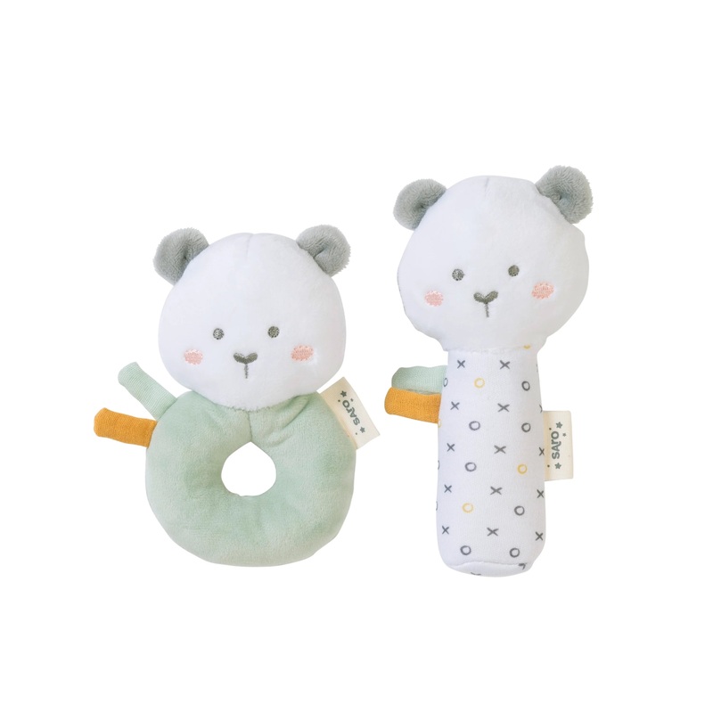 Saro Rattle Ring + Squeaker Set Mint