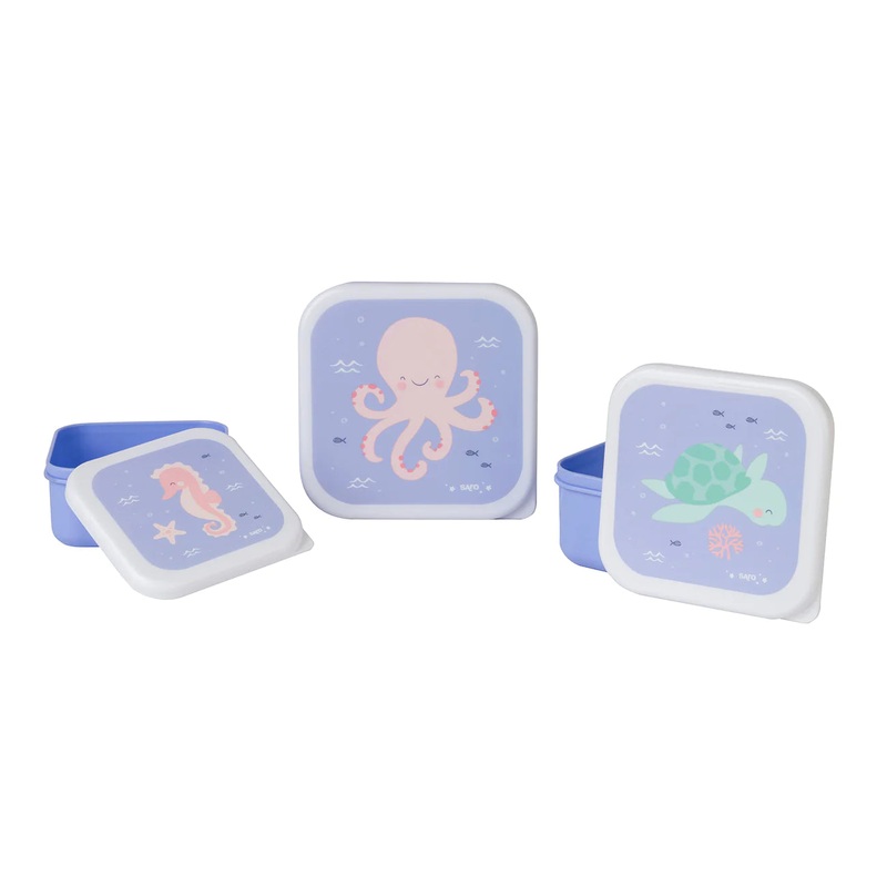 Saro Set of 3 Lunch Boxes Blue