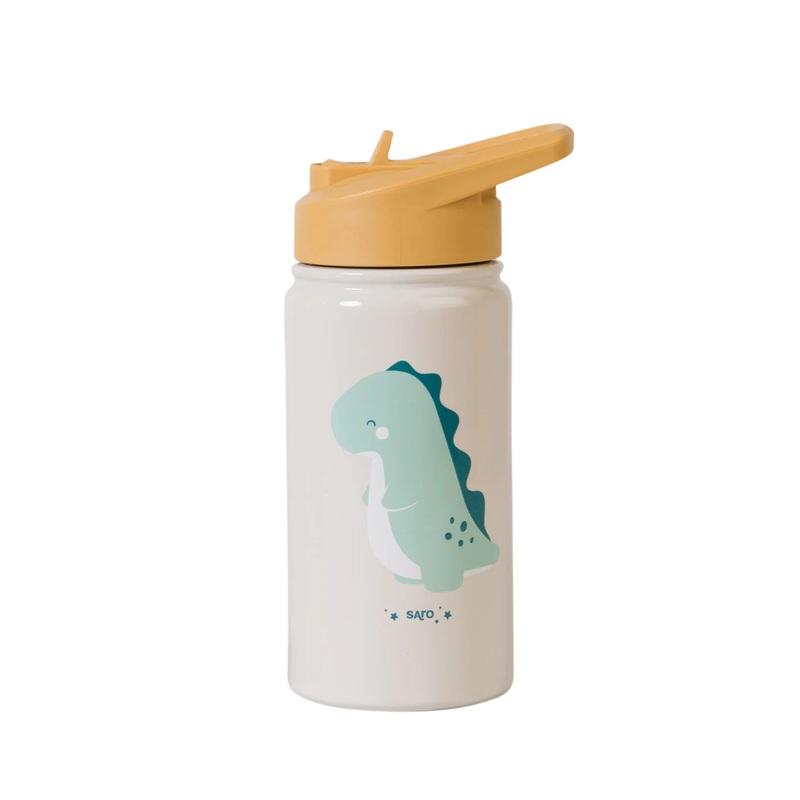 Saro Thermos Bottle with Straw 350ml Cheetah-Mint