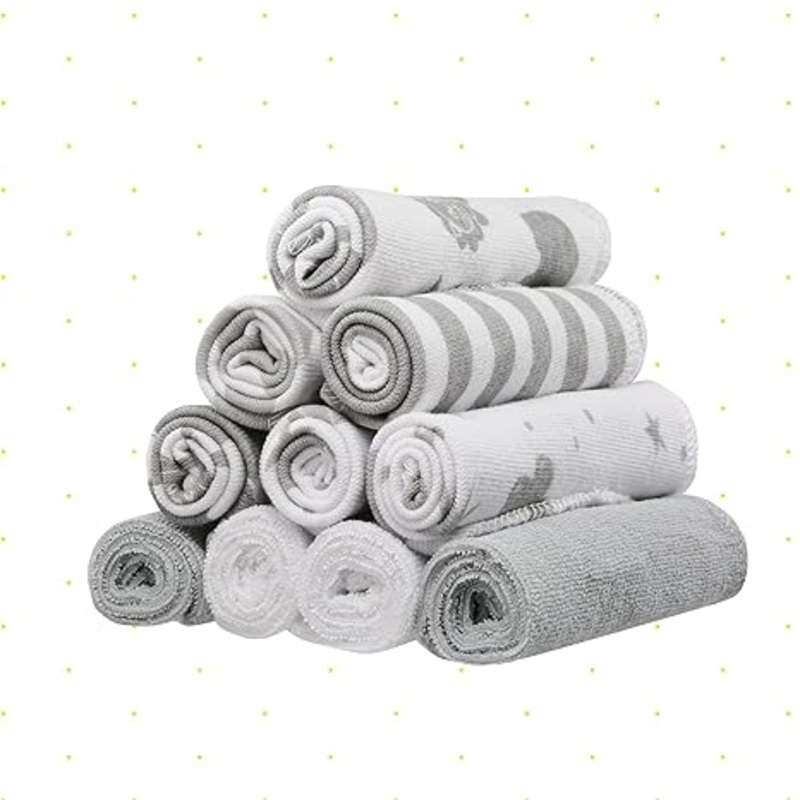 Spasilk 10PK Washcloth - Grey