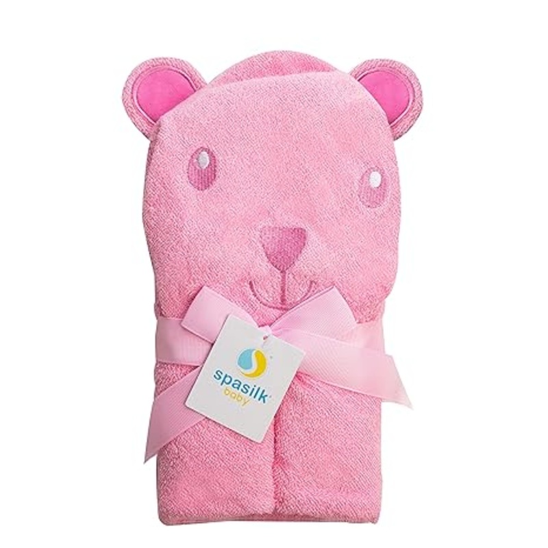 Spasilk Bath Hooded Bear Towel - Pink