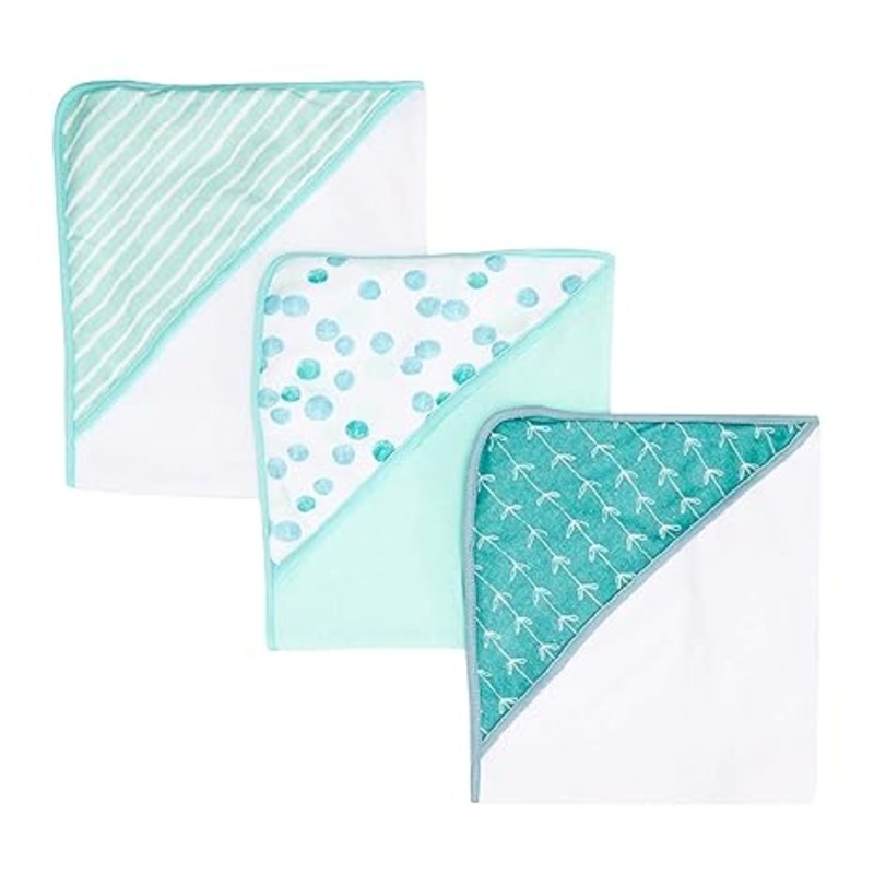 Spasilk Hooded Towels 3PK - Green Dots
