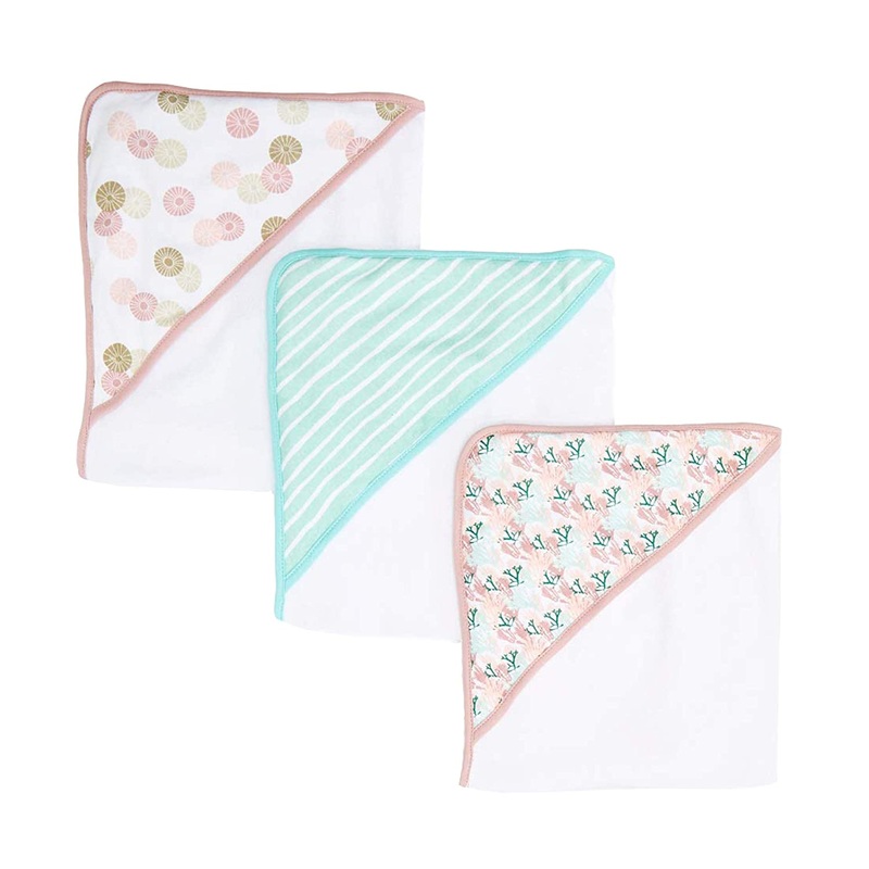 Spasilk Hooded Towels 3PK - Pink Shells