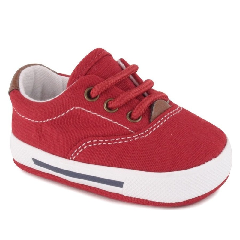 Baby Deer Infant Canvas Lace-up Sneakers 1 Red