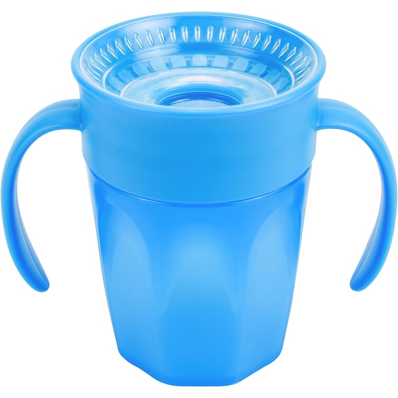 Dr. Browns Milestones Cheers360 Cup with Handles, 7 oz/200 mL Blue