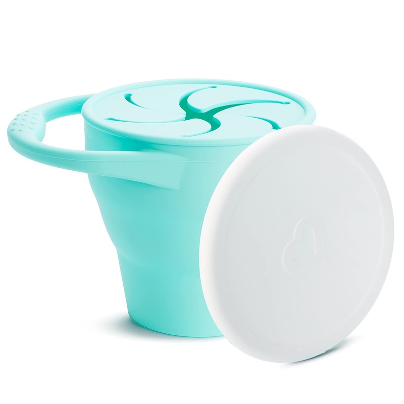 Munchkin Cest Silicone! Collapsible Toddler Snack Catcher Cup with Lid Mint