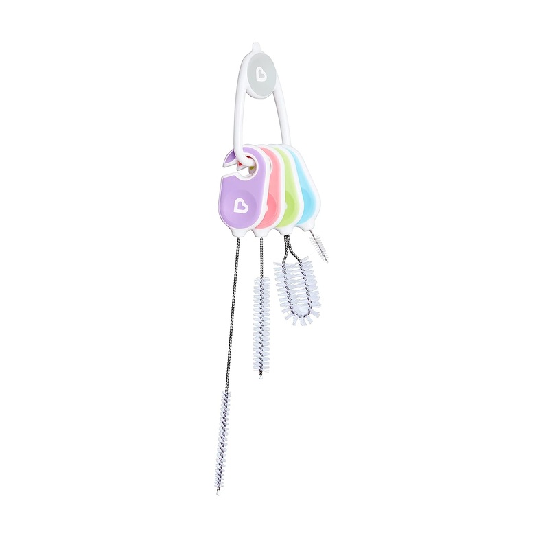 Munchkin Details Bottle and Cup Cleaning Brush 4 Piece Set with Key Ring