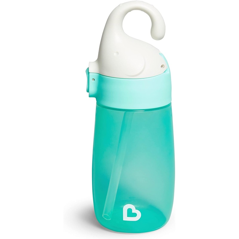 Munchkin Flip n Lock Elephant Toddler Straw Cup, 12 Ounce