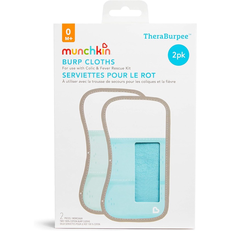 Munchkin TheraBurpee: 2 Pack Burp Cloths with Built-in Pockets