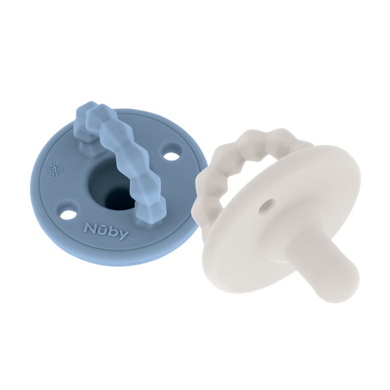 Nuby 2-Pack Silicone Softess Pacifier 0+m Aqua-Green