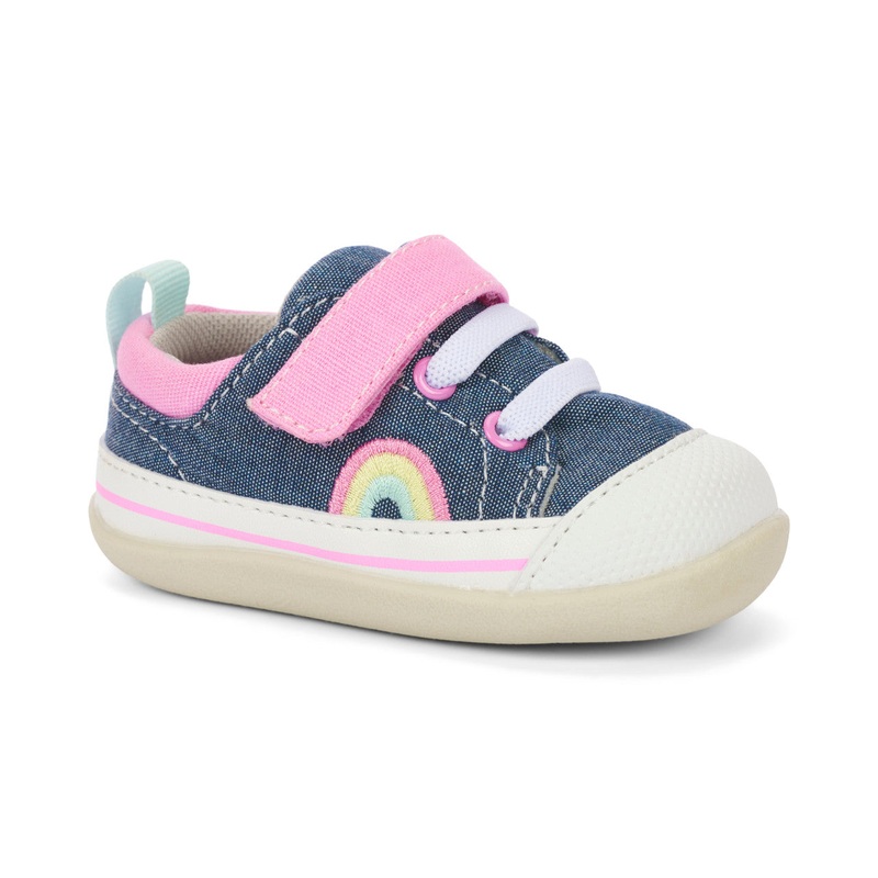 Stevie First Walker Shoes-Chambray Pink 3