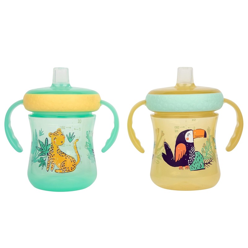 The First Years Soft Spout Trainer Cups 2-Pack Leopard & Toucan
