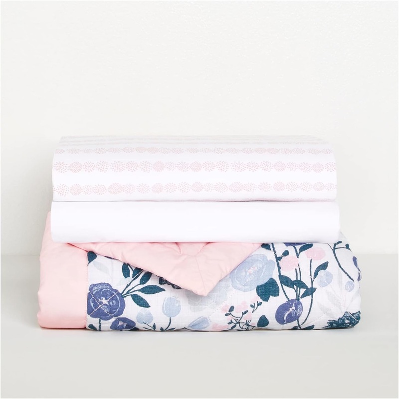 Aden & Anais Essentials Cotton Muslin Bedding Crib Set, 3 Pieces Alphabet Animal