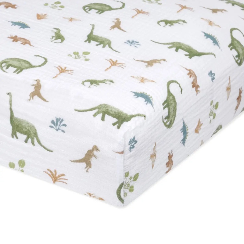 Aden & Anais Essentials Cotton Muslin Crib Sheet Elephant Circus
