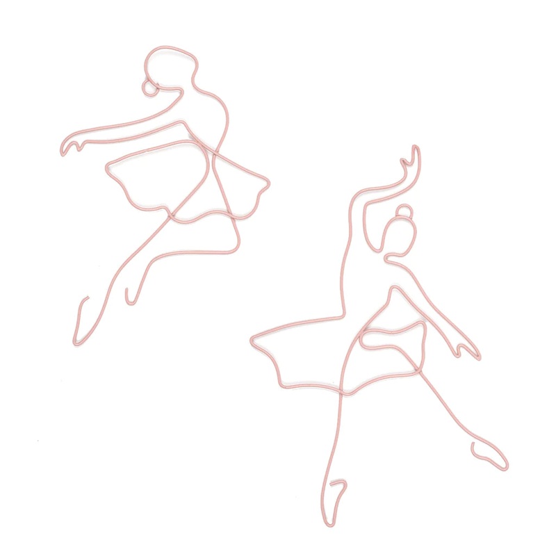 Ballerina Baby 2-Piece Pink Ballet Dancers Wire Wall Dcor