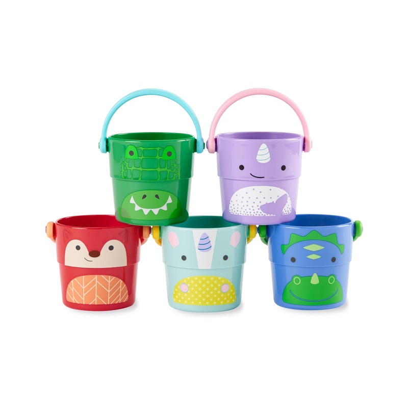 Skip Hop Zoo Stack & Pour Buckets Baby Bath Toy