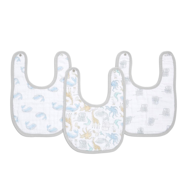 Aden & Anais Essentials Cotton Muslin Snap Bibs 3 Pack Harmony