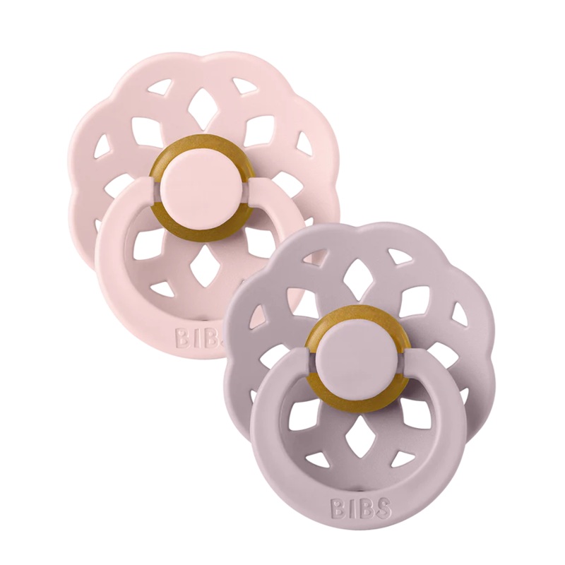 Bibs America Boheme Pacifier 2 Pack, Stage 2 Blossom-Dusky Lilac