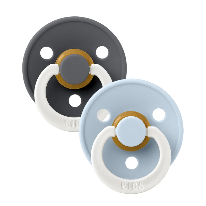 Bibs America Glow 2-Pack Round Pacifier Stage 2 Blush Glow-Vanilla Glow