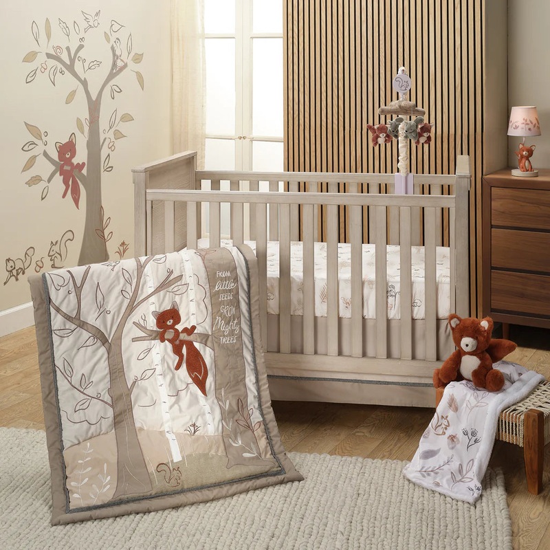 Lambs & Ivy Treetop Fox Woodland Tree 3-Piece Baby Crib Bedding Set