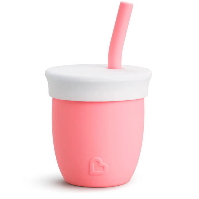 Munchkin Cest Silicone! Training Cup with Straw Pink