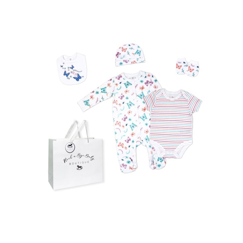 Rose Textiles Girl 5 Pieces Mesh Bag Set-Butterfly Newborn