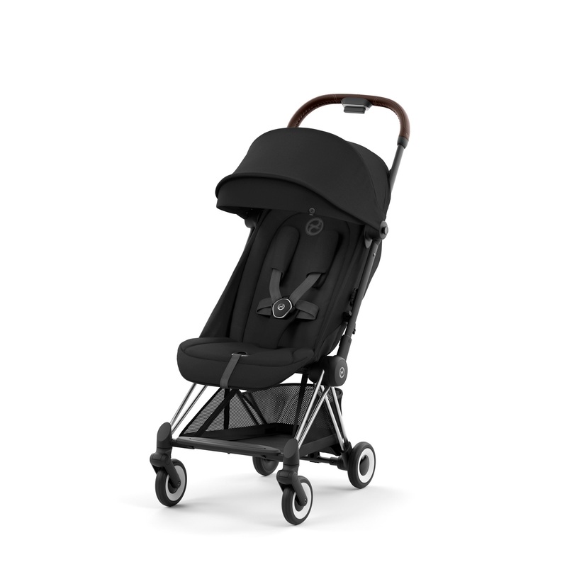 Cybex Coya Stroller - Chrome / Dark Brown Frame-Black