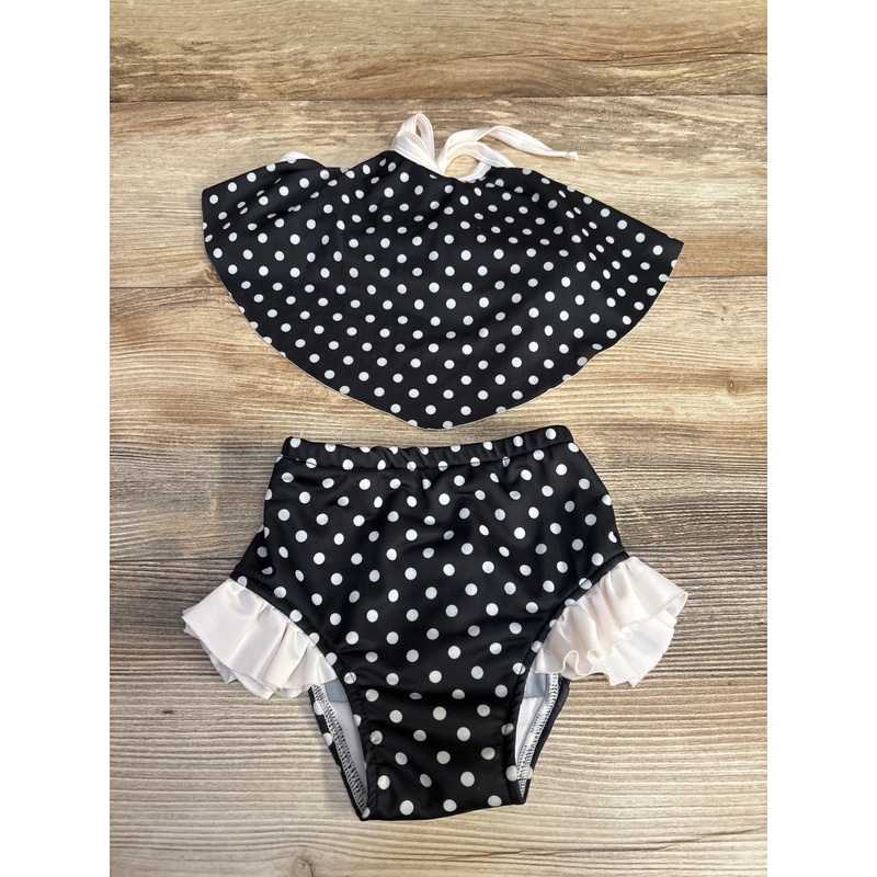 2pc Polka Dot Swimsuit Black sz 12m Black 12m