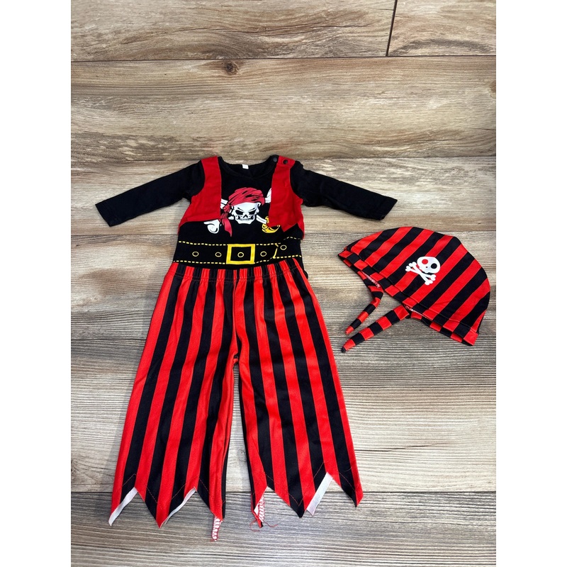 3pc Pirate Bodysuit + Pants + Hat Set Black sz 3-6m Black 3m