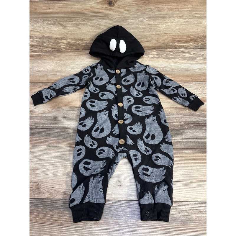 Wonder Nation Ghost Print Hooded Coverall Black sz 6-9m Black 6m
