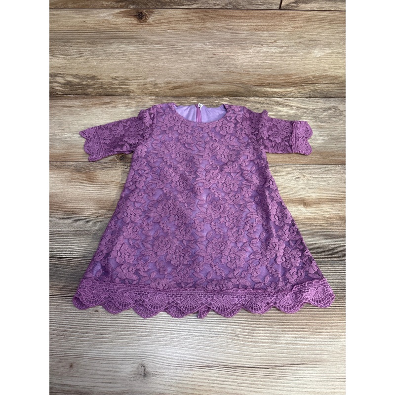 3/4 Sleeve Lace Dress Purple sz 12-18m Purple 12m