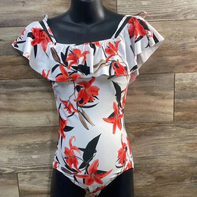 Albion 1pc Floral Swimsuit sz Small White Small Used