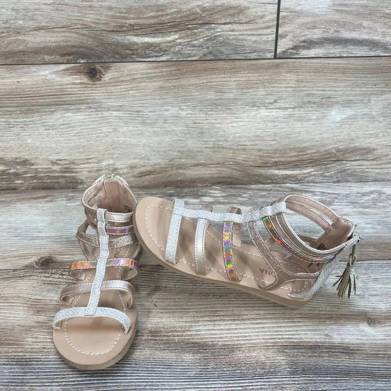 Arizona Jean Co. Angel Gladiator Sandals sz 12c Gold 12c Used