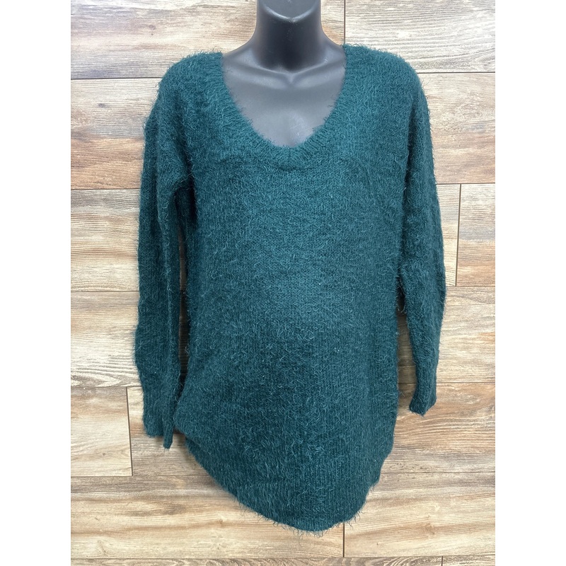 A Pea In The Pod Maternity Fuzzy Sweater Green sz Small Green Maternity Small