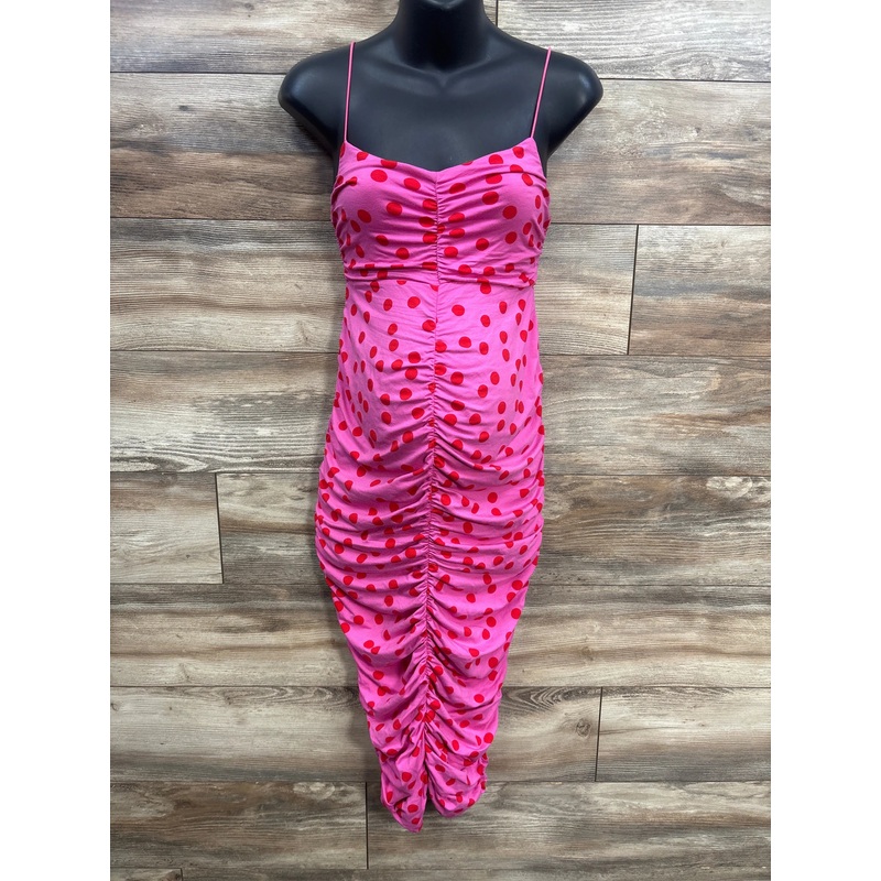 Asos Design Maternity Polka Dot Ruched Shirt Pink sz Small Pink Maternity Small