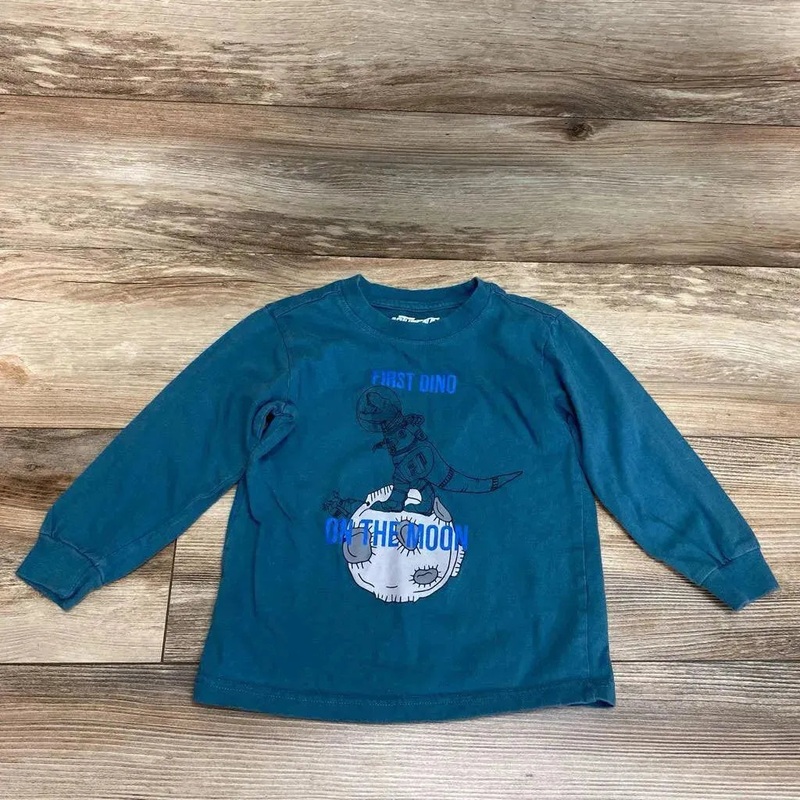 10Threads First Dino On The Moon Shirt sz 4T Green 4T Used