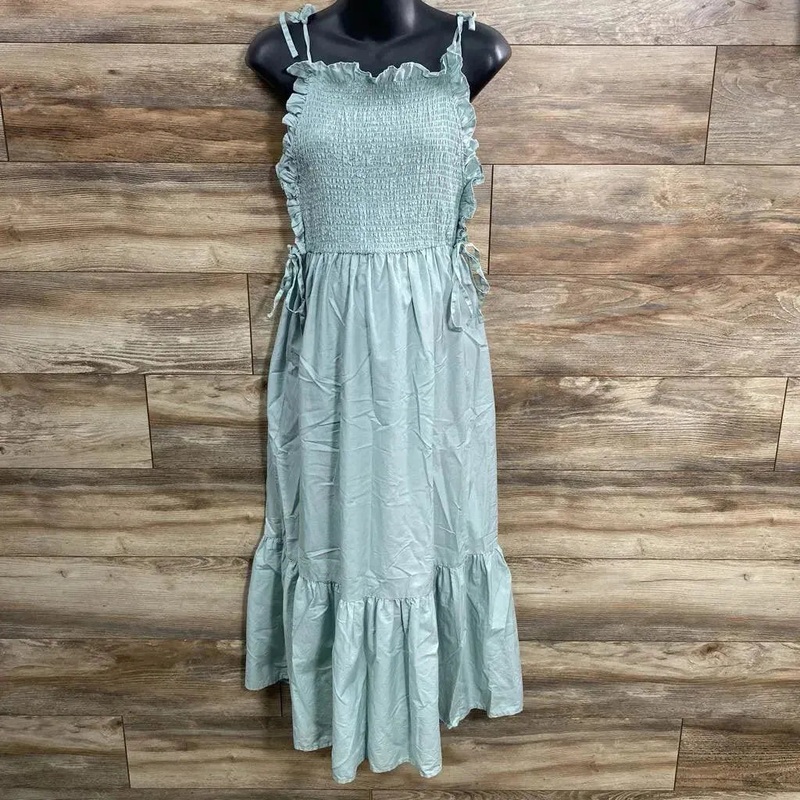 Asos Maternity Smocked Ruffle Dress sz Small Green Small Used
