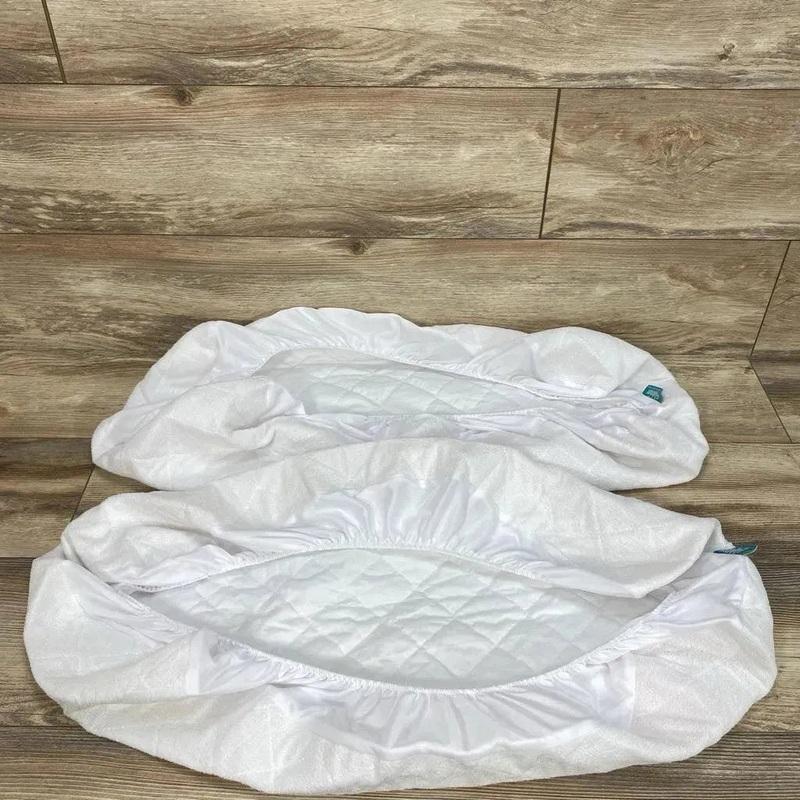 Biloban 2pk Waterproof Quilted Bassinet Mattress Pad Cover White Used