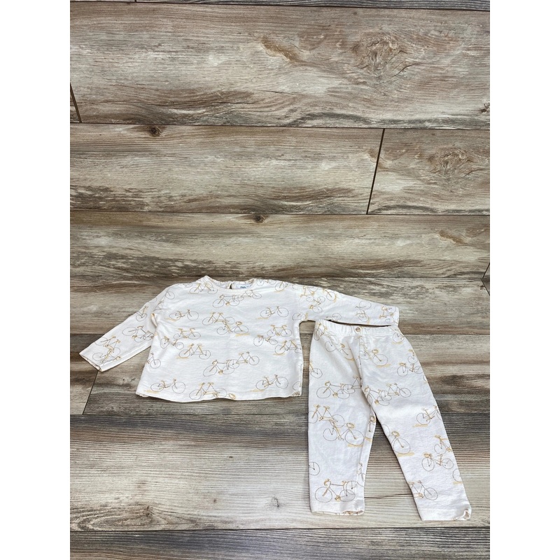 Zara 2pc Cream Bicycle Matching Set sz 9-12m