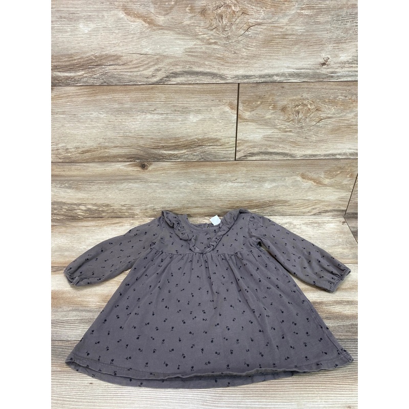 Zara Floral Ruffle Dress Grey sz 2-3T