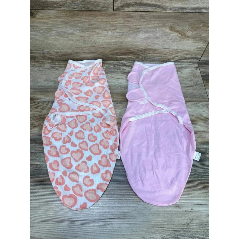 2pk Swaddle Wraps Pink sz 0-3m