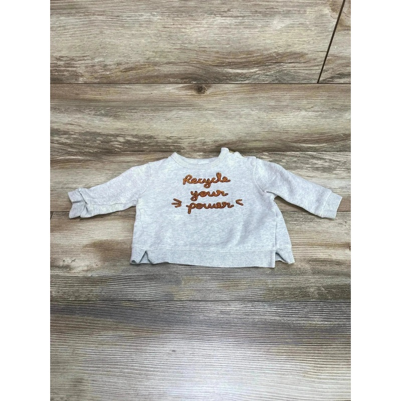Zara Recycle Your Power Sweatshirt Grey sz 3-6m