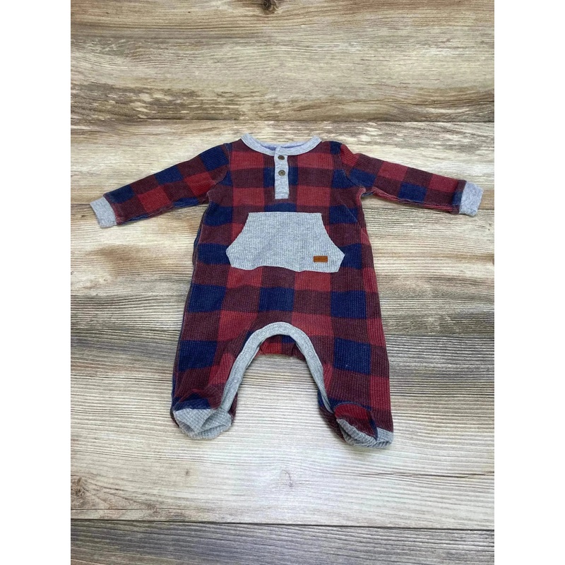 7 For All Mankind Plaid Footed Coverall Red sz 0-3m